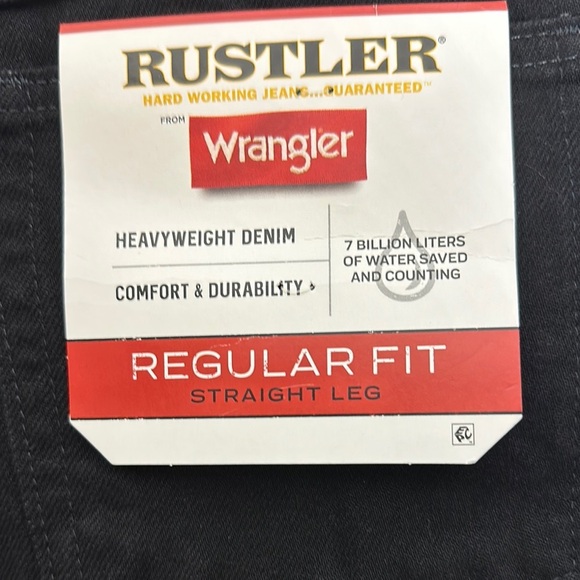 Rustler Black Straight Jeans Classic Style 29x30 - Picture 4 of 7